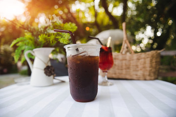 Ice cold berry fruit tea drink.