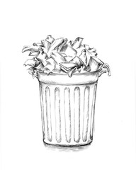 Überfüllter Mülleimer