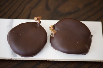 chocolate truffles on a plate