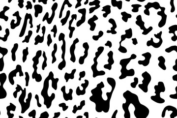 Leopard seamless pattern. White and black. Animal print. Vector background.