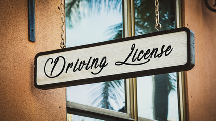 Street Sign DRIVING LICENSE