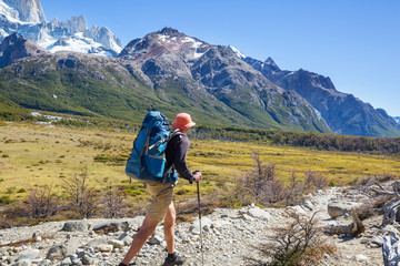 Naklejka premium Hike in Patagonia