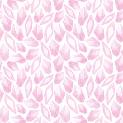 Gentle pink seamless pattern of crystals and minerals for decotation