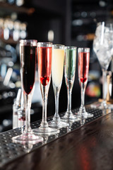cretive cocktails in the bar