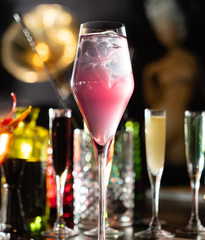 cretive cocktails in the bar