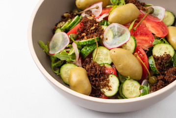 creative salad with olives