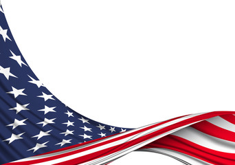 American Flag Design. American background for national celebrations. 