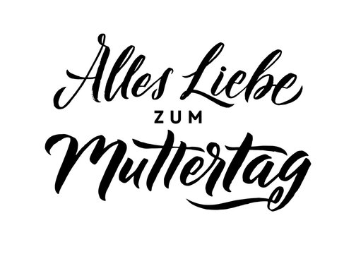 Happy Mother's Day Greeting Card. Germany igraphy Inscription.