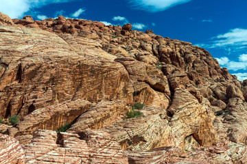 Striped rocks in the Calico Hills of Red Rock Canyon National Conservation Area, Nevada, USA