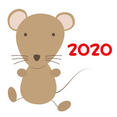 西暦と可愛いネズミのイラスト