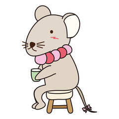 メスのネズミのイラスト