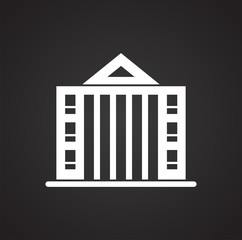 Building icon on background for graphic and web design. Simple vector sign. Internet concept symbol for website button or mobile app.