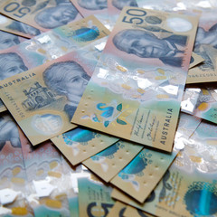 Australian fifty dollar banknote. The new 2019 issue bill is designed to deter counterfeiting, the...