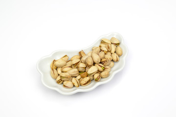 pistachios isolated on white background
