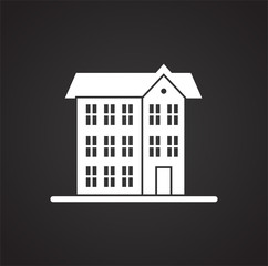 Fototapeta premium Building icon on background for graphic and web design. Simple vector sign. Internet concept symbol for website button or mobile app.