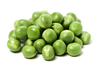 Fresh peas isolated on white background 