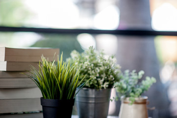 Book placed on the desk A lot of books, beautiful colors for studying, knowledge,education - images