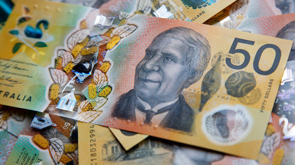 Australian fifty dollar banknote. The new 2019 issue bill is designed to deter counterfeiting, the...