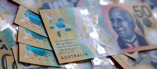 Australian fifty dollar banknote. The new 2019 issue bill is designed to deter counterfeiting, the...
