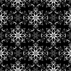 Seamless black and white pattern in art Deco style.