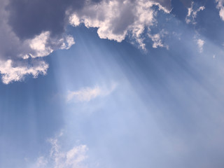 Fototapeta na wymiar blue sky with clouds and sun light.