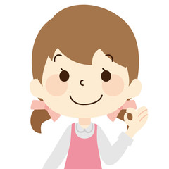 Fototapeta premium OKマーク 女の子