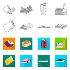 Vector illustration of training and cover logo. Collection of training and bookstore  stock vector illustration.