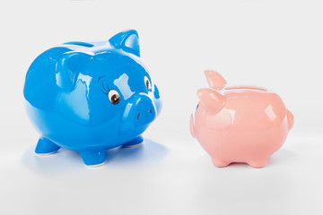 Group of colorful piggy banks