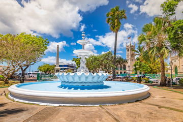 Fountain in city centre of Bridgetown, Barbados. - obrazy, fototapety, plakaty