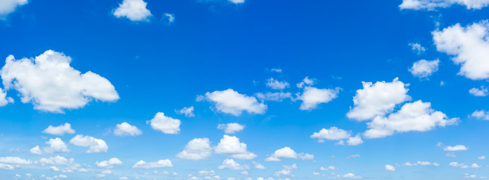 Beautiful blue sky and clouds natural background. © ParinPIX