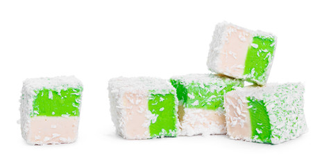 Tasty Turkish delight isolated on white