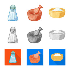 Vector illustration of cooking and sea symbol. Set of cooking and baking   stock symbol for web.