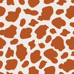 Fototapeta na wymiar Giraffe skin seamless vector pattern. Hand drawn brown spots print