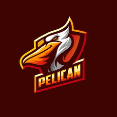 awesome pelican logo sport template