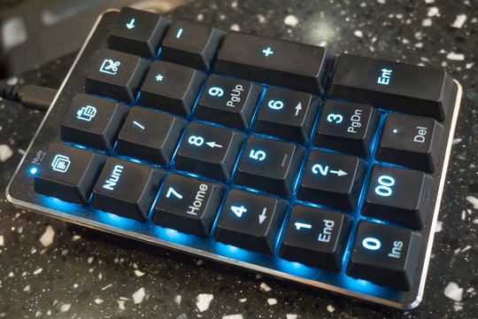 black numeric keypad
