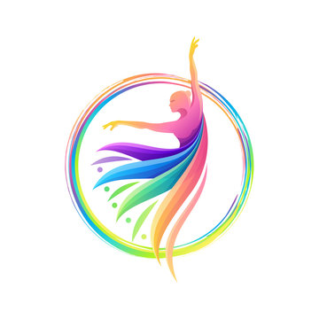 colorful dance abstract logo template