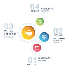 Fototapeta premium ADVERTISING AND PROMO INFOGRAPHIC CONCEPT