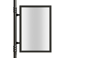 	 3D rendering of blank billboard (empty advertisement) isolated on white. Empty mockup template	