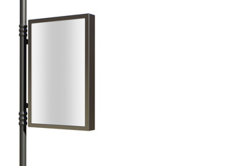 3D rendering of blank billboard (empty advertisement) isolated on white. Empty mockup template	