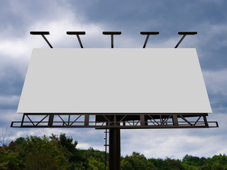 3D rendering of blank billboard (empty advertisement) isolated on white background - mock up template