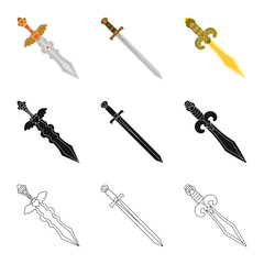 Vector design of game  and armor  icon. Collection of game  and blade  stock vector illustration.
