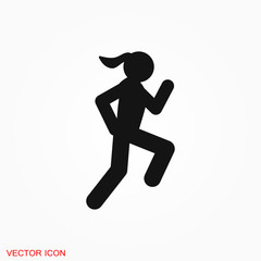 Running Icon vector sign symbol for design