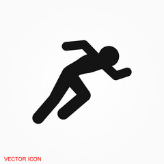Running Icon vector sign symbol for design