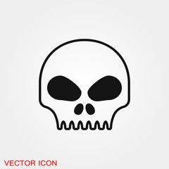Skull icon vector sign symbol for design