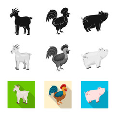 Vector illustration of breeding and kitchen  symbol. Set of breeding and organic  stock symbol for web.