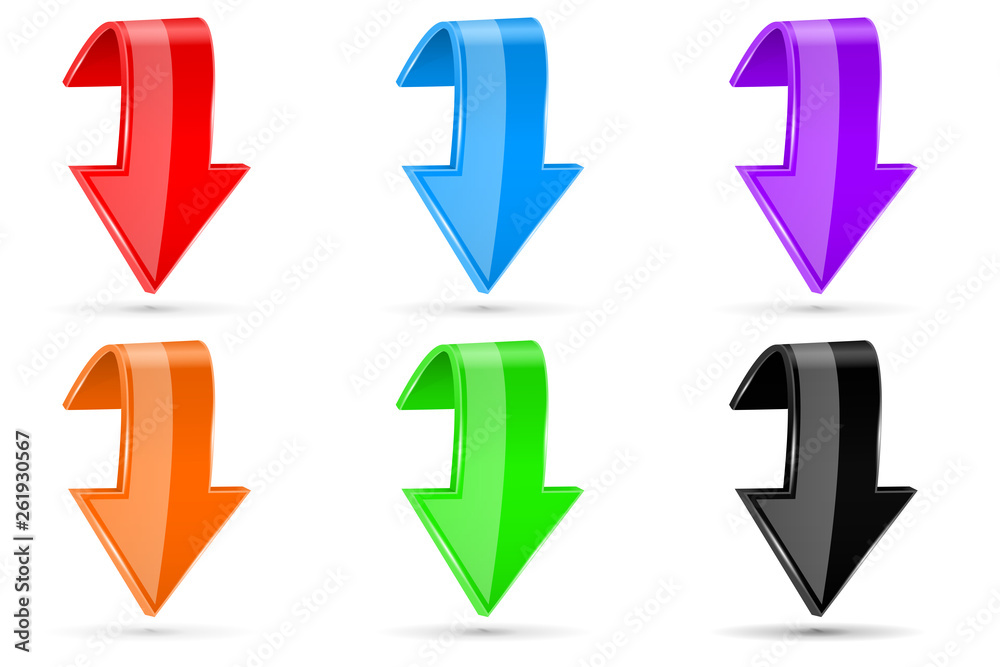 Poster colored down 3d buttons