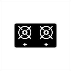 Gas Stove Icon, Gas Burner Icon