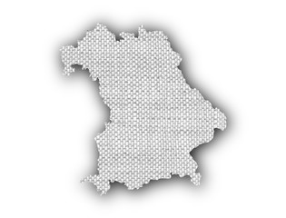 Karte von Bayern auf altem Leinen
