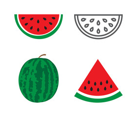 Watermelon icons set