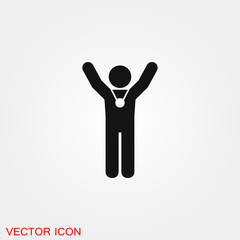 Victory icon vector sign symbol for design